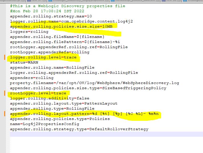 How to collect Discovery trace logs after log4j2 HF change in