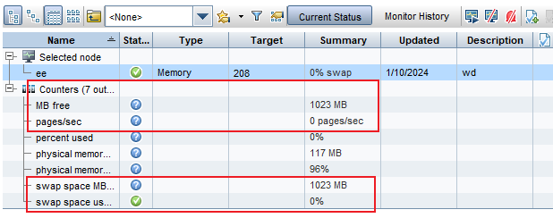 SiteScope Memory Monitor ”percent used” ,“pages/sec” etc. displayed ”n ...