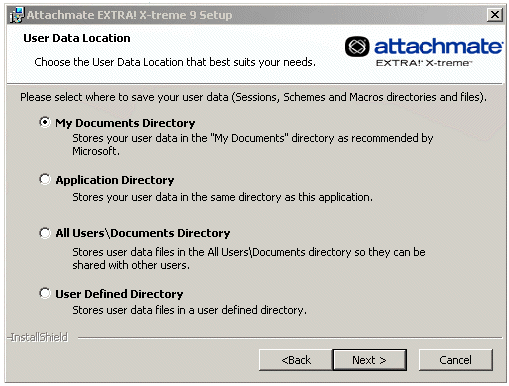 Changing the User Data Location when upgrading to Extra! X-treme 9.x
