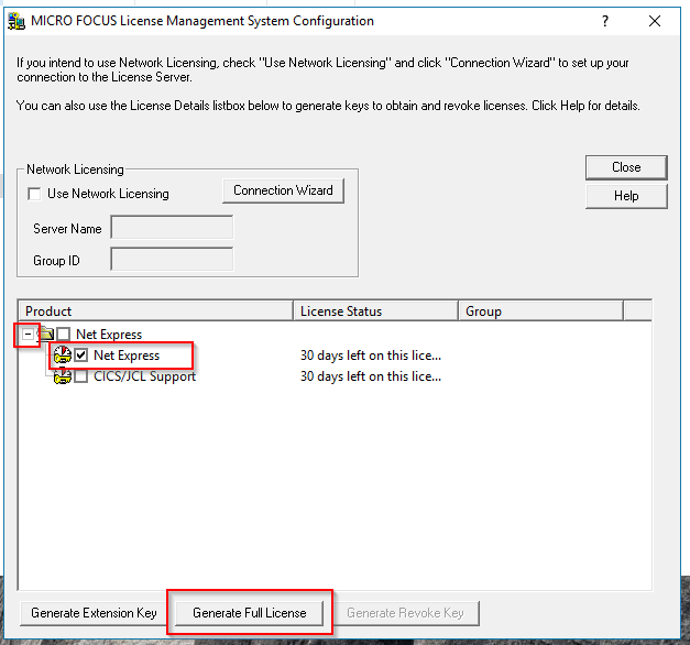 How to get a Request Key and Activate/License Net Express/Mainframe Express