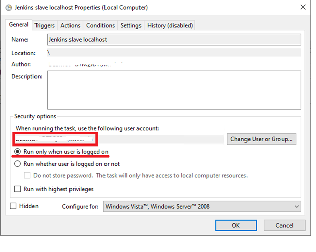 "configured identity is incorrect" error when integrating with Jenkins