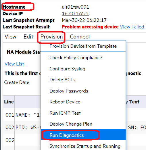 Run Module Status to show Context Devices