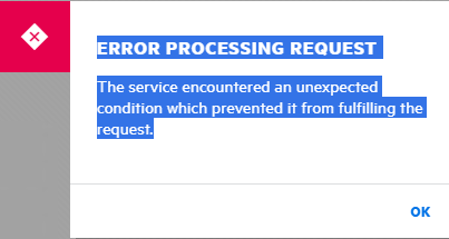 Error processing request when Downtime is active