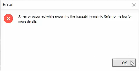 Traceability Matrix not populating excel file