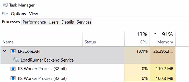 LRE - LRECore.API.exe consumes too much memory