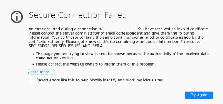 An error occurred during a connection to 