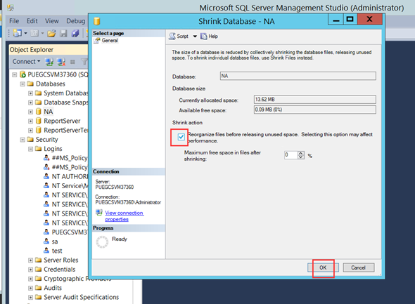 How to backup Network Automation database when product is using MS SQL ...