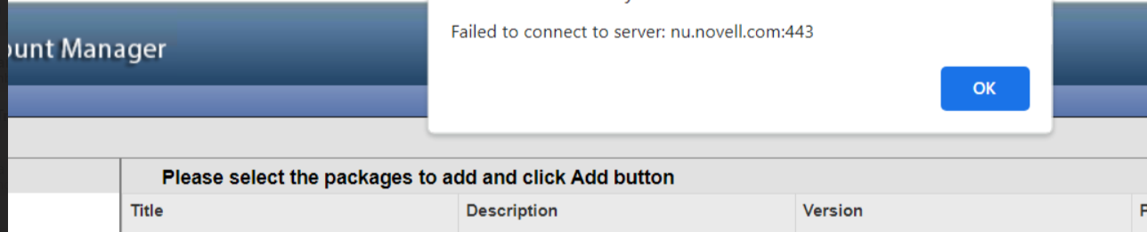 Error message Failed to connect to server is displayed while we try to ...