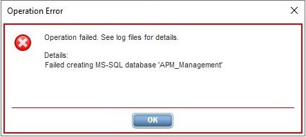 APM DB configuration wizard failed to access MSSQL for Windows ...