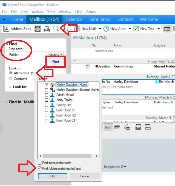 How do I find a cabinet folder by the folder name?