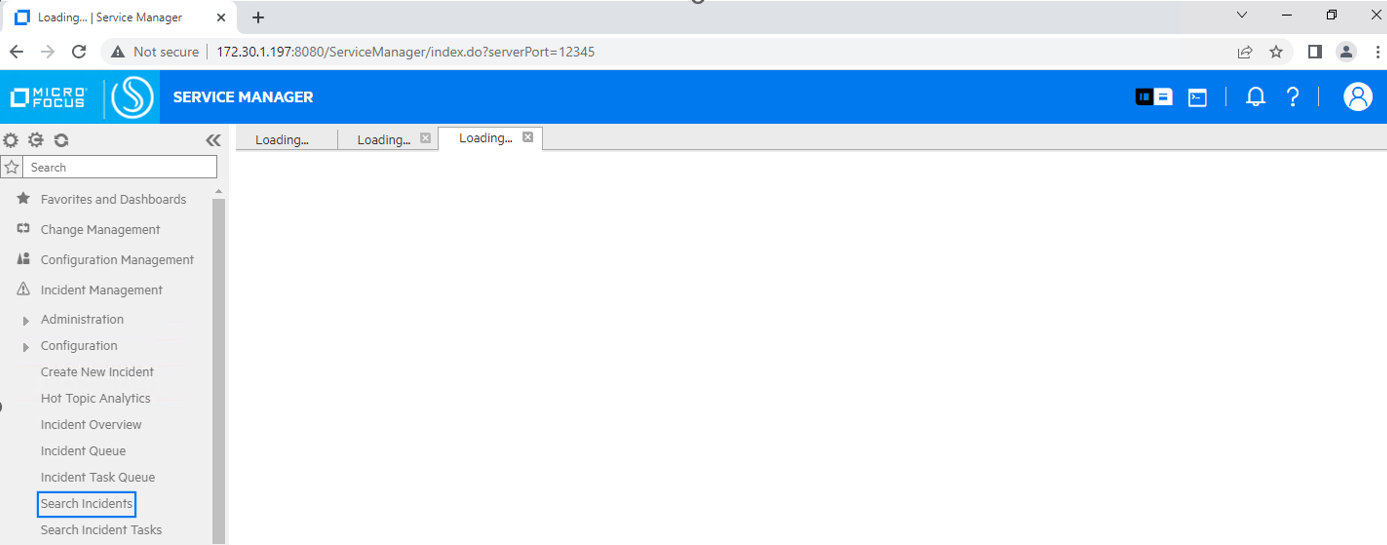 Service Manager (SM) Web-tier keep loading after login.