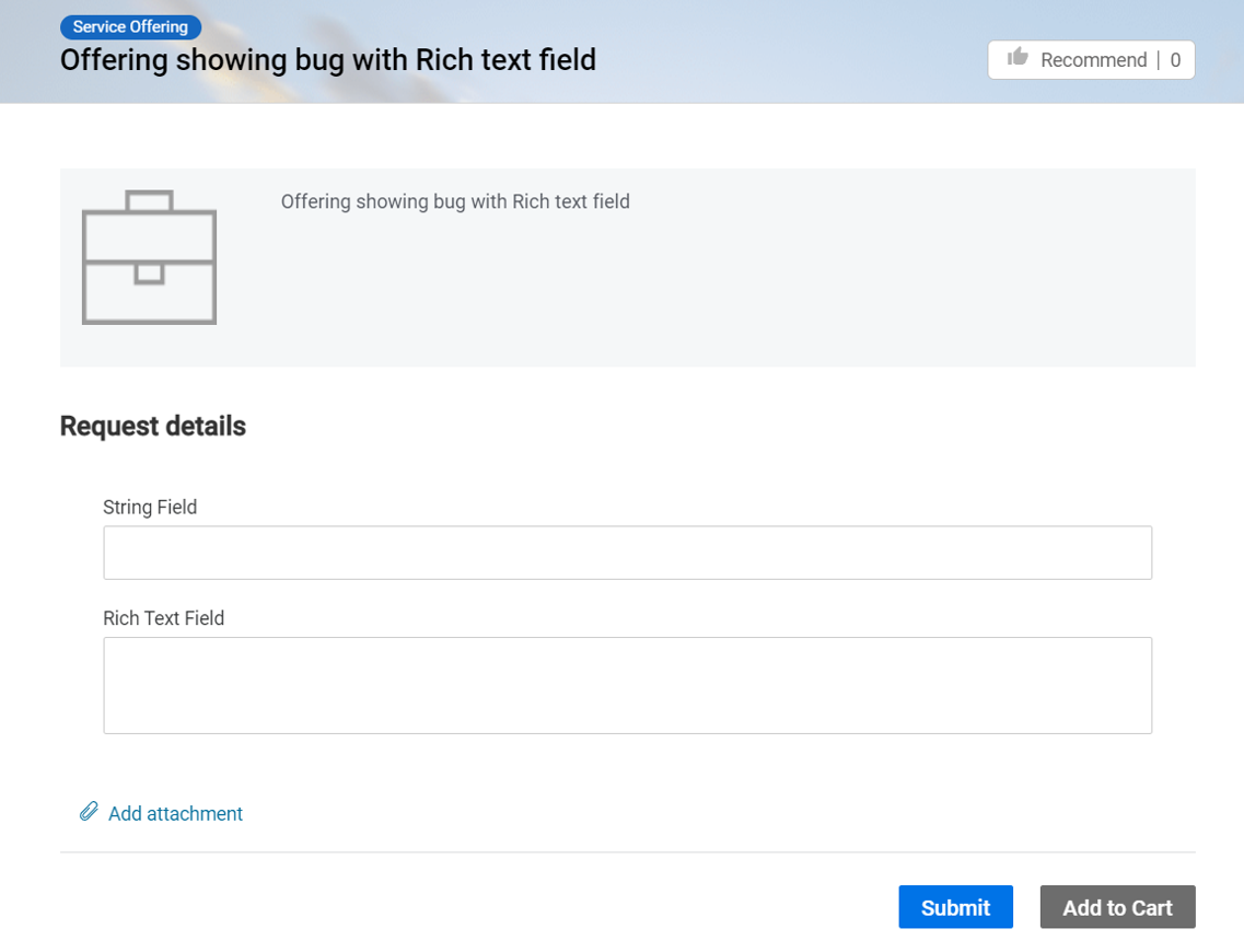 Issue with Rich text User option fields