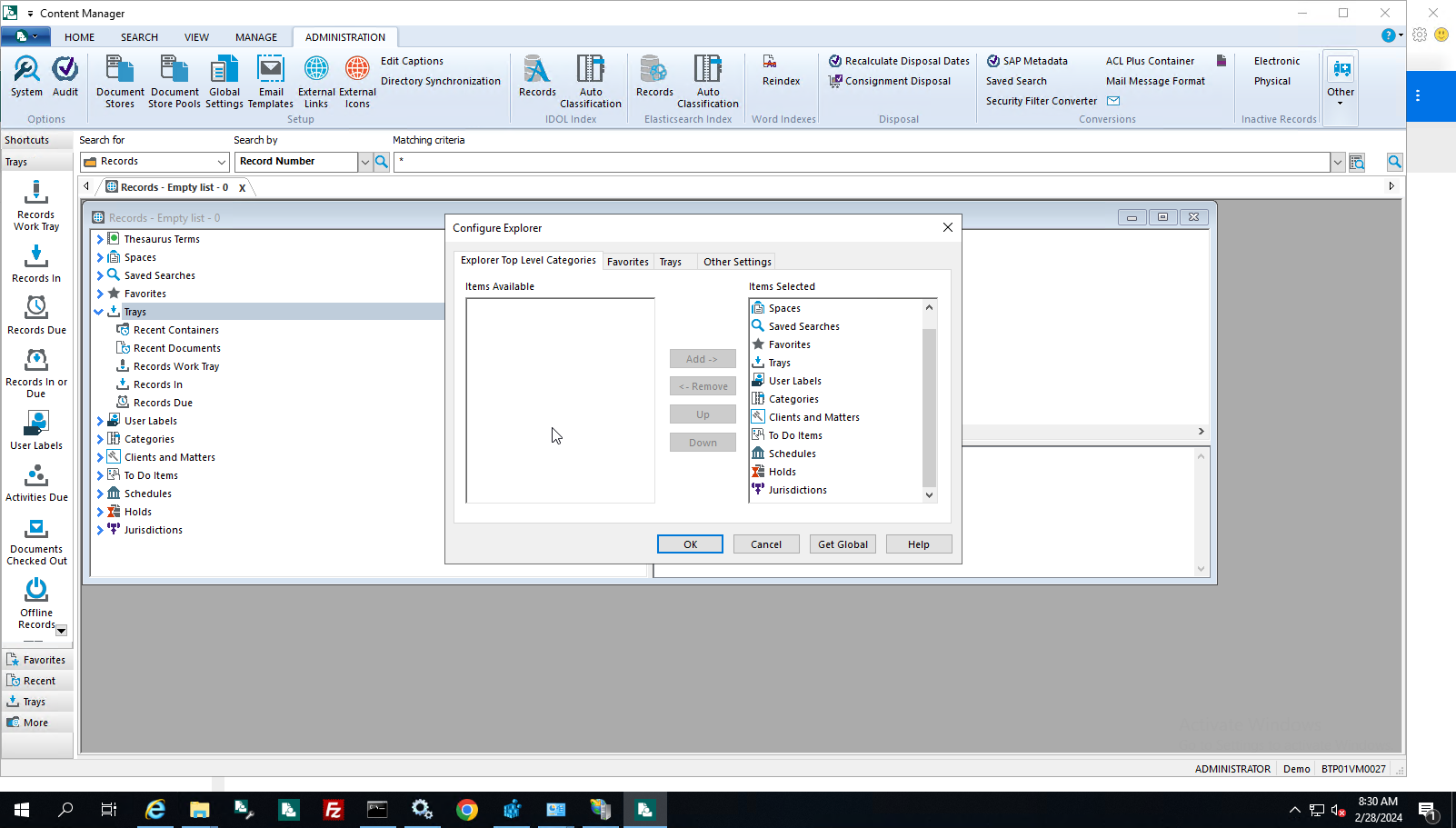 Global setting - Explorer setting save and deploy for Web Client