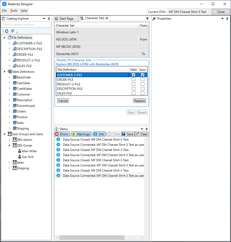 How do you setup a file to use a custom character set in Relativity?