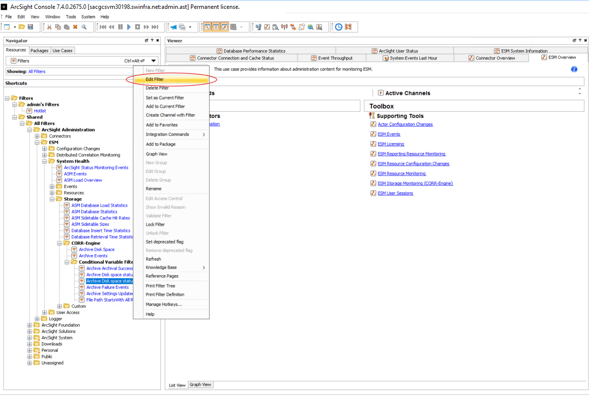Managing the alert notification threshold for archive disk space