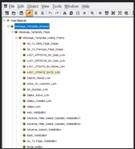 All objects stored in Object Repository are shown as cube icons
