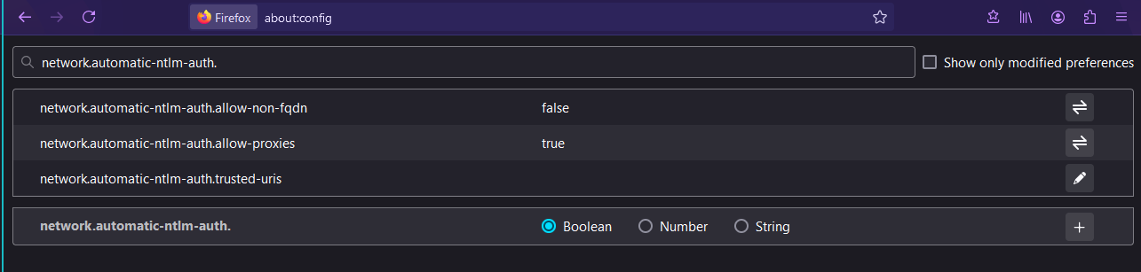 How to enable automatic NTLM authentication in Firefox