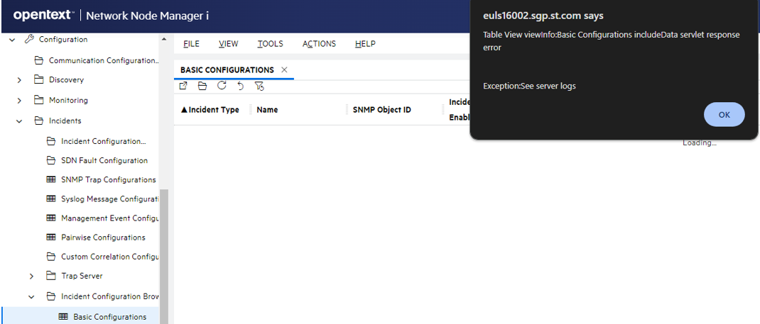 Error while opening Basic Configurations and Fabric Tenants tabs from ...