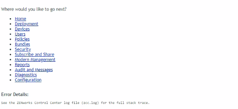 Error when drilling into some device details in ZCC