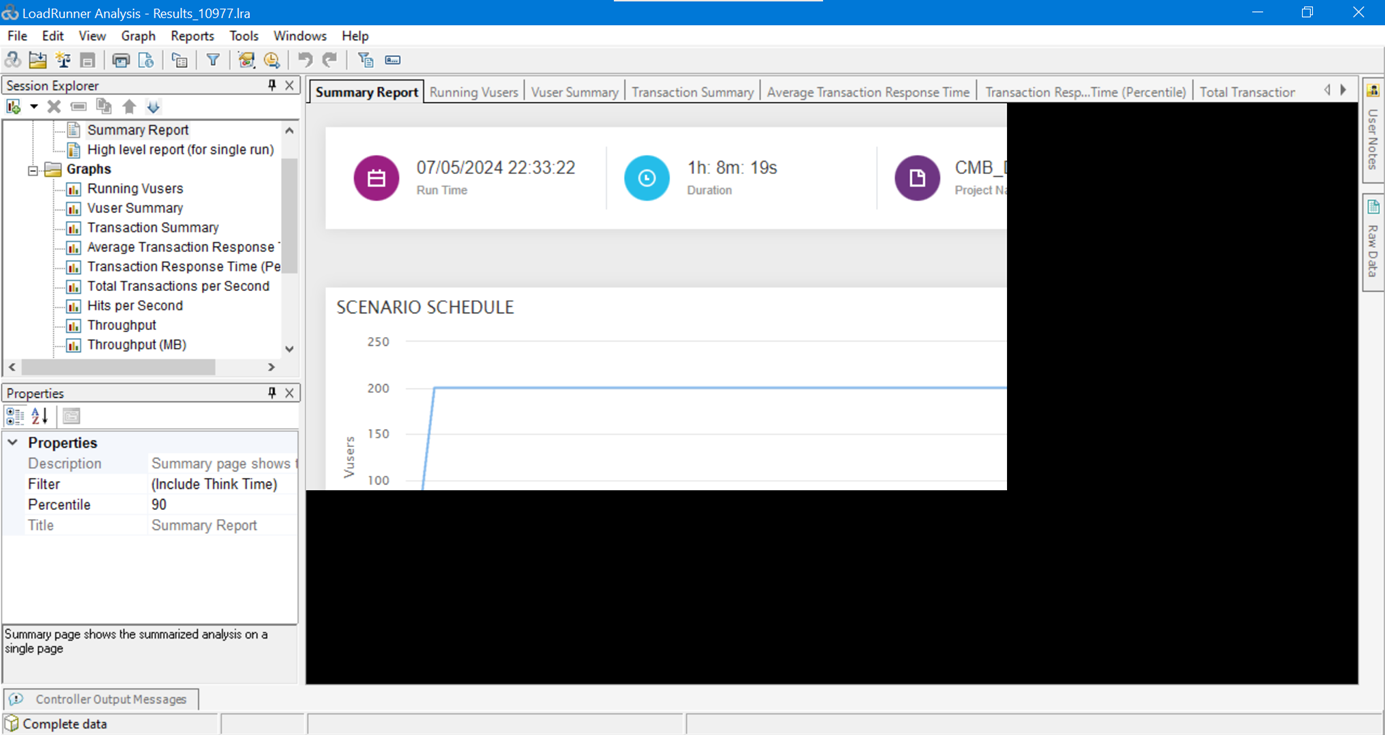 Summary Report page/screen in Analysis version 2022R1 is not visible fully.
