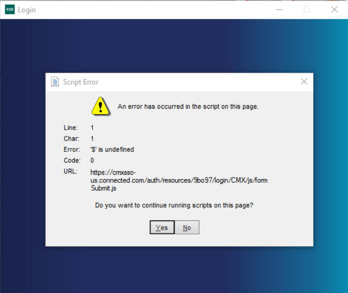 Connected Agent: Installing the C10 agent gets a Script Error
