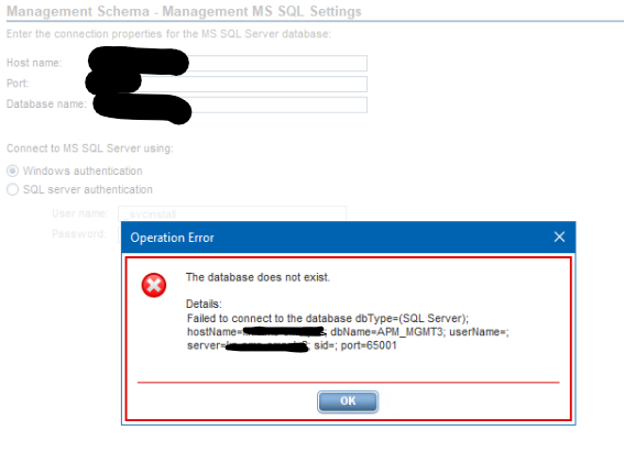 APM 9.60 - Unable to run the Config Wizard using SQL Windows Authentication