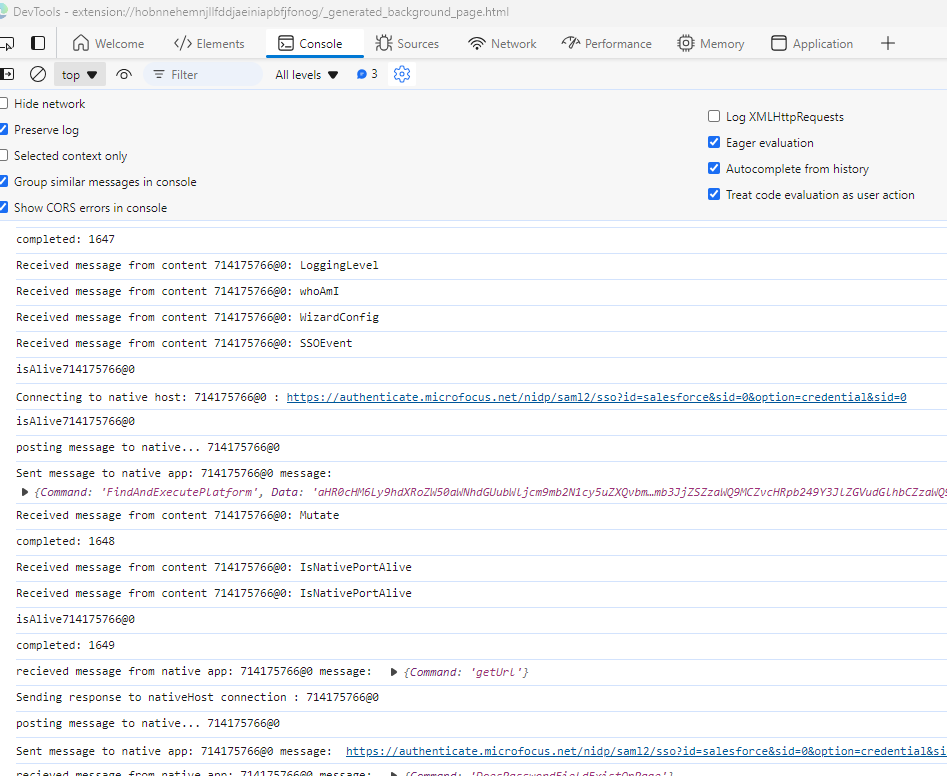 How to capture logs for SecureLogin from the Browser Console