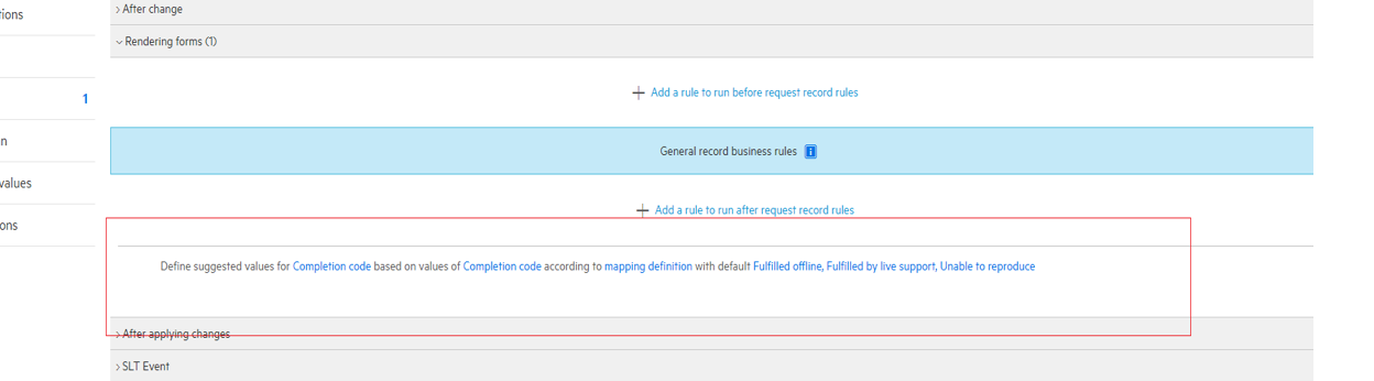 How to control the list values of the completion code field in the ...