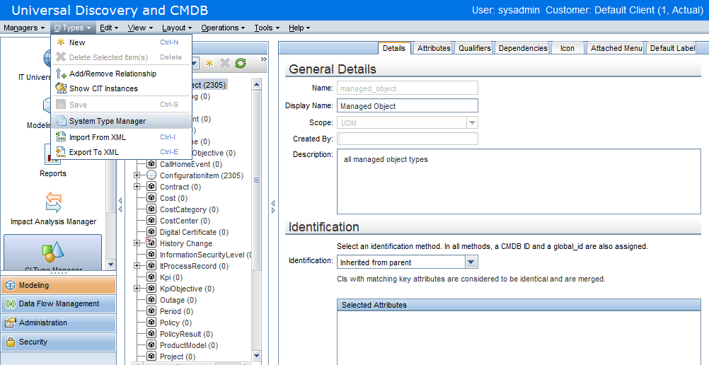 UCMDB System Type Manager contains duplicate entries