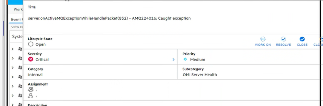 Receiving critical severity events in OBM event console