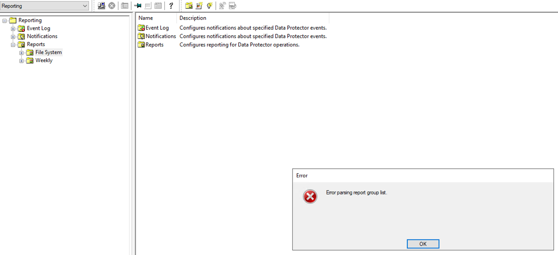 Reports shows eror 