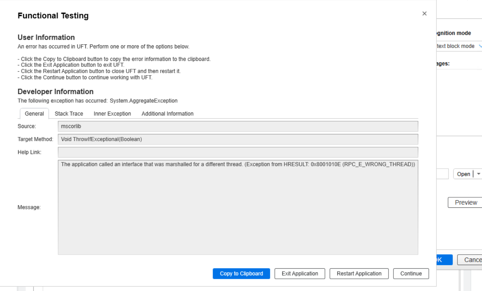 Unexpected warning dialogs appear when working with ABBYY OCR pattern ...