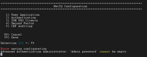 Configupdate.sh - Saving Configuration error: Advanced Authentication ...