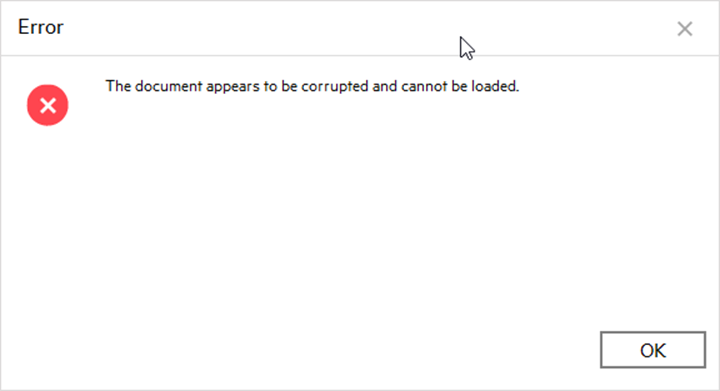 The document appears to be corrupted and can't be loaded