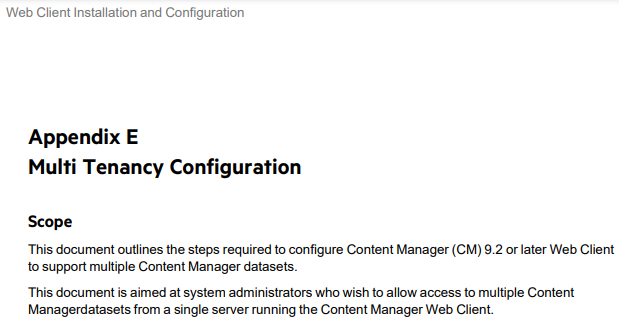 Alternative method for Content Manager Web Client multi tenancy ...