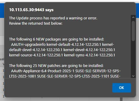 Error upgrading to version 6.5