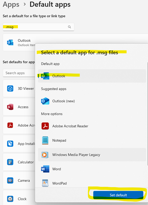 Unable to open MSG records from Content Manager thick client