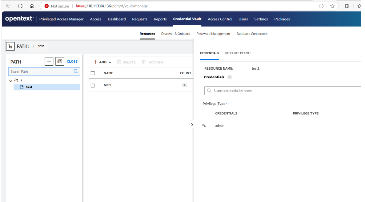 Get static credential with Rest API