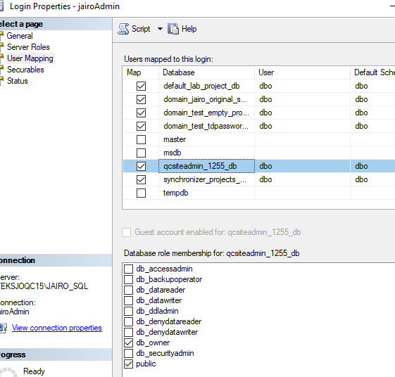 The permissions should the td user and admin user have over objects in ...