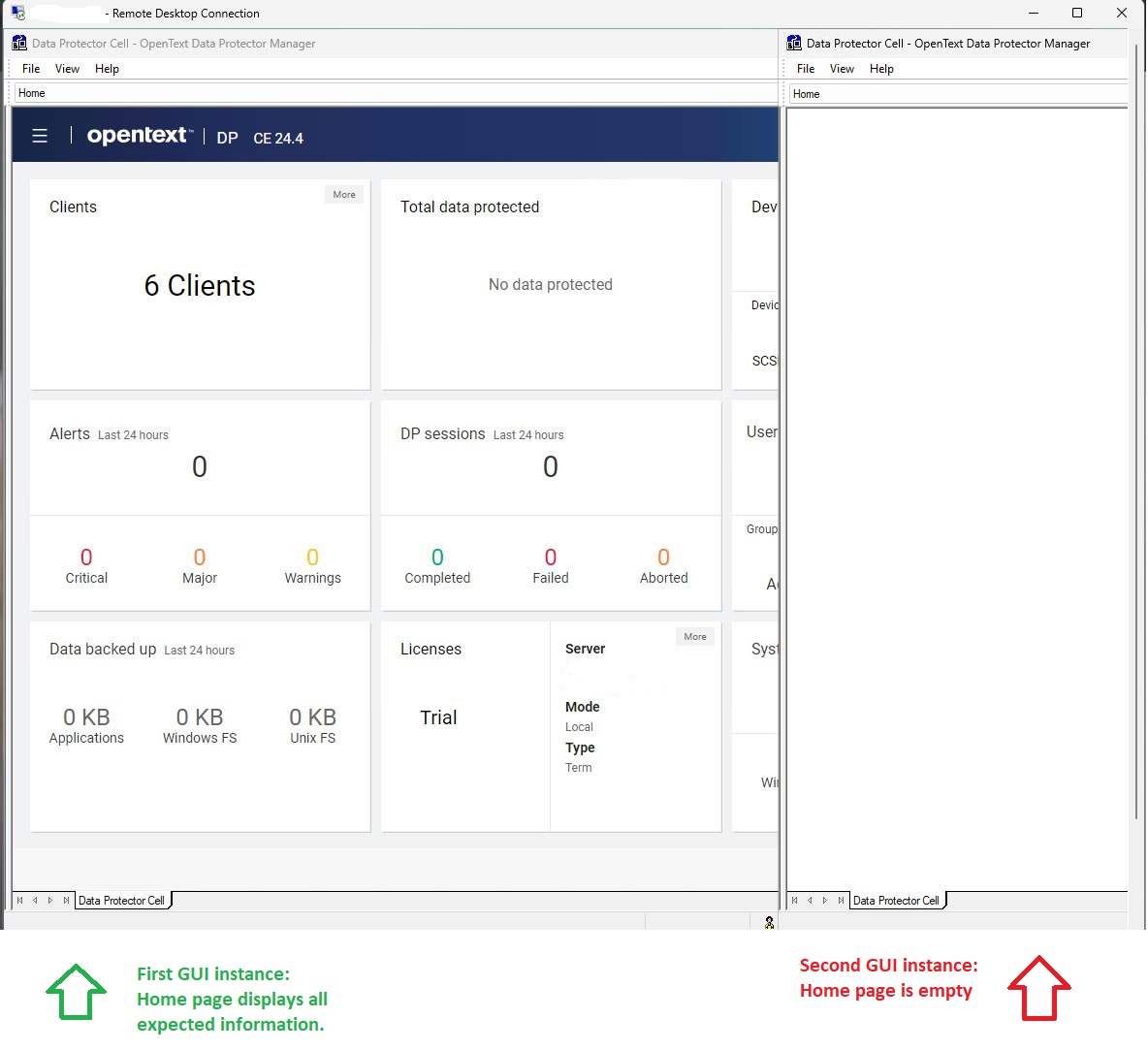 Second, third, and further instance of DP GUI on GUI client does not ...