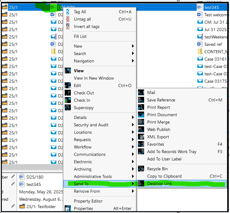Content Manager generates warning message when creating a Desktop Link ...