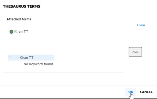Content Manage Web Client - Thesaurus button not working when creating ...