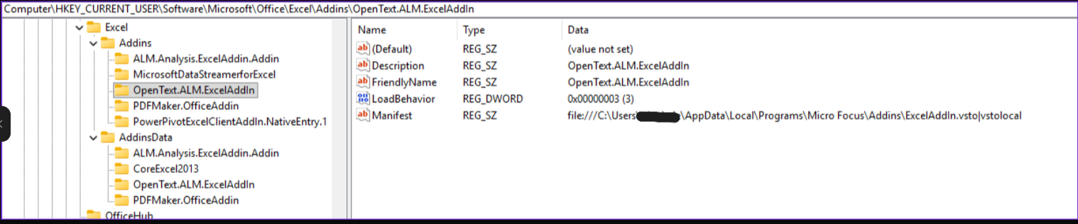 ALM Excel Add-In (or) Business Views Add-In issues.