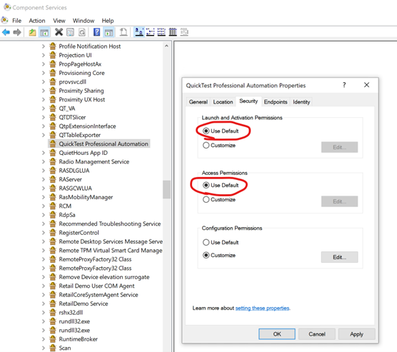Configure DCOM Settings for Functional Testing