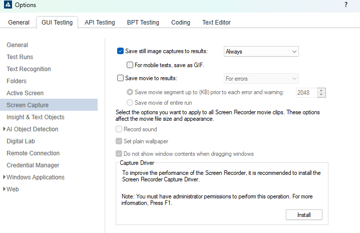 Temporarily Disable “Save Still Image Captures to Result” During UFT ...