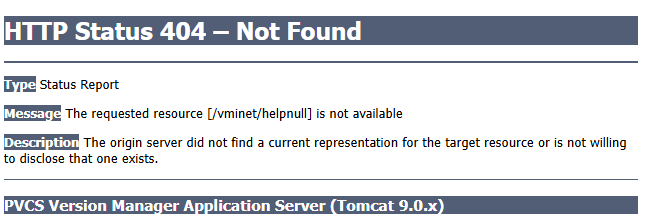 PVCS Version Manager Web Client shows 