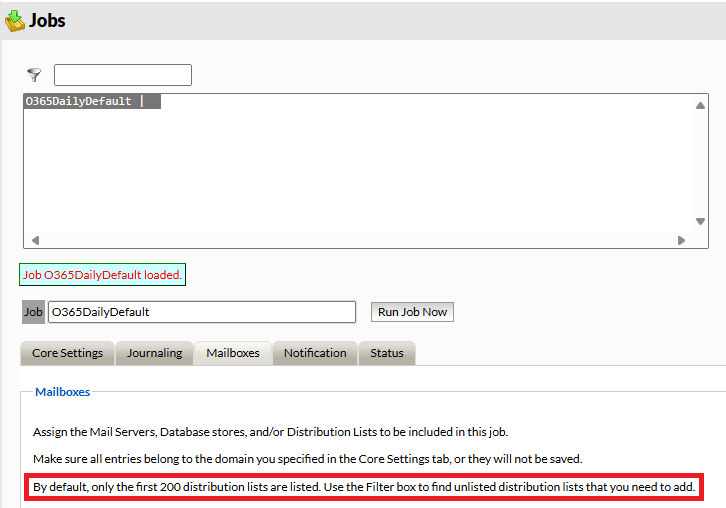 Unable to see all Distribution Lists in Retain