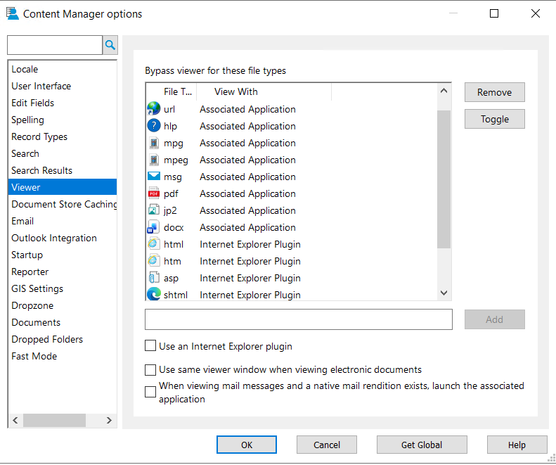 Configuring (Viewing and Editting) options of Records in CM to open ...