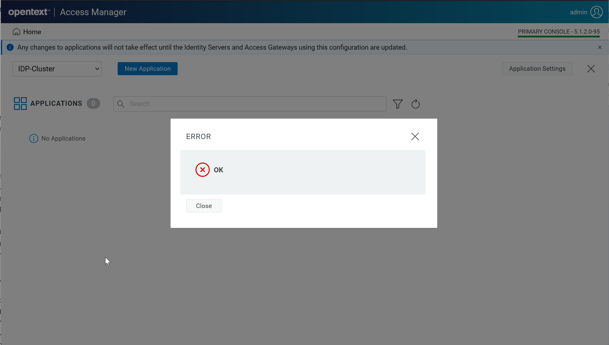 Access Manager (NAM): Admin Console shows “ERROR” after OAuth client ...
