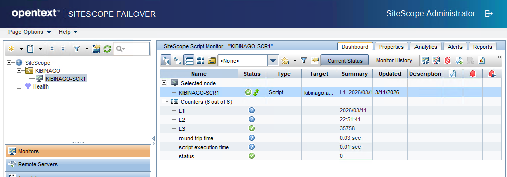 SiteScope - On Failover configuration, After Mirroring Configuration ...